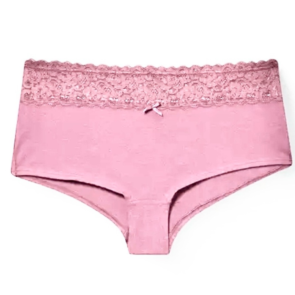 NWT Torrid cotton rib mid rise boyshort lace trim panty, Torrid size 2